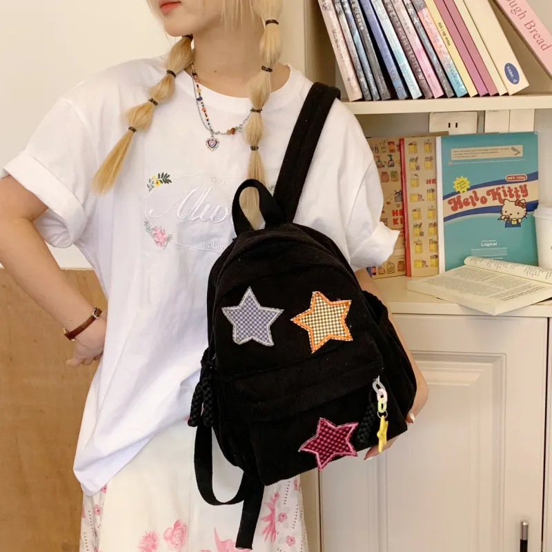 PAIBLOKS Fabric Backpack Large Size Women's Multicolor-14