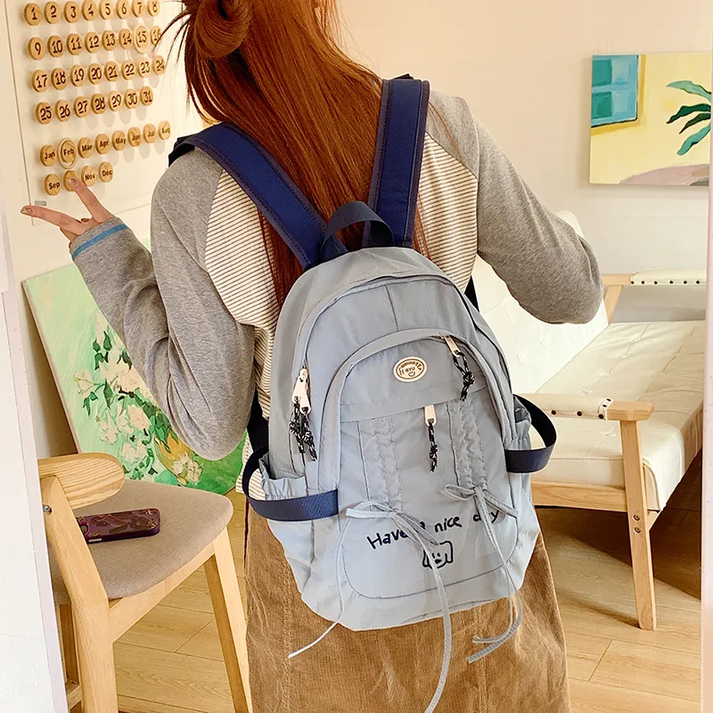 PAIBLOKS Nylon Fabric Backpack Women's Multicolor-11