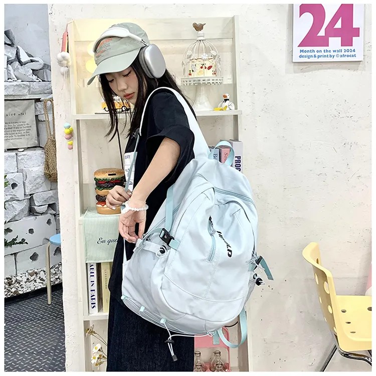 PAIBLOKS Nylon Backpack Regular Unisex Multicolor-16