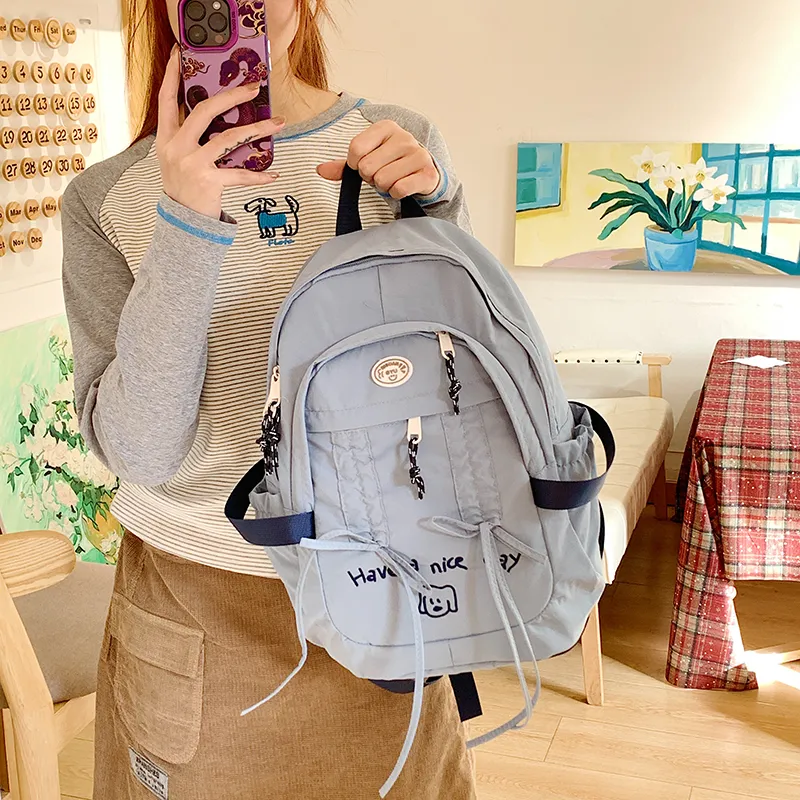 PAIBLOKS Nylon Fabric Backpack Women's Multicolor-7