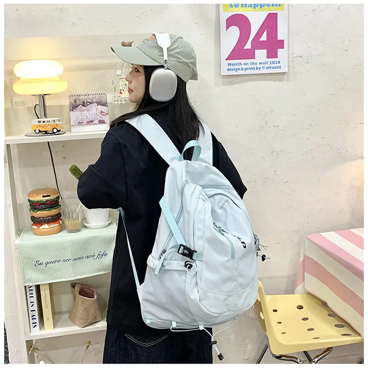 PAIBLOKS Nylon Backpack Regular Unisex Multicolor-15