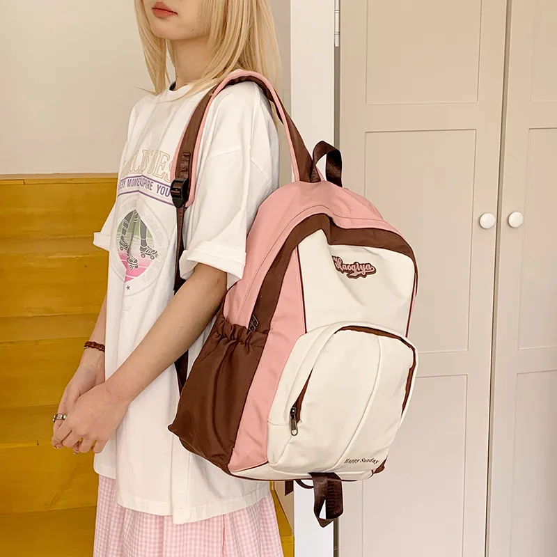 PAIBLOKS Nylon Fabric Backpack Regular Unisex Multicolor-10
