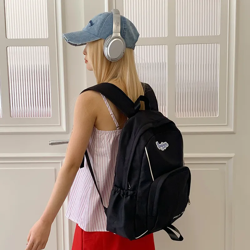 PAIBLOKS Nylon Fabric Backpack Regular Unisex Multicolor-18