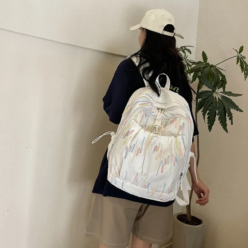 PAIBLOKS Canvas Backpack Women's Multicolor-3