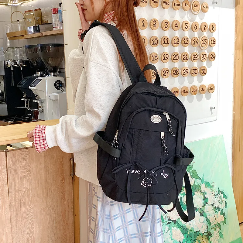 PAIBLOKS Nylon Fabric Backpack Women's Multicolor-4