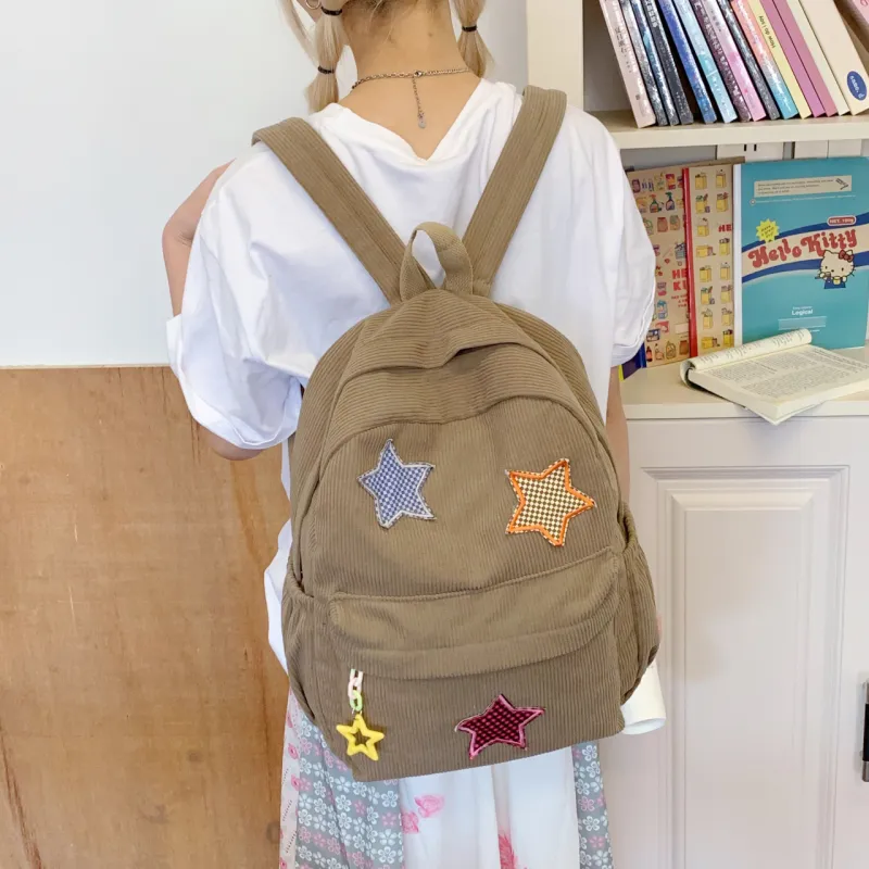 PAIBLOKS Fabric Backpack Large Size Women's Multicolor-6