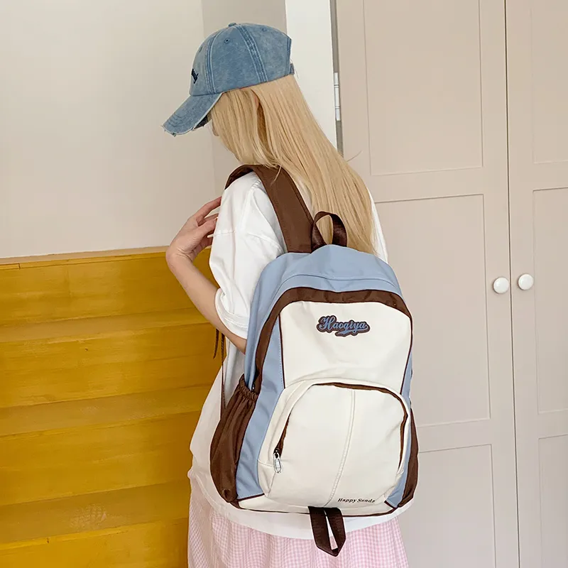 PAIBLOKS Nylon Fabric Backpack Regular Unisex Multicolor-2
