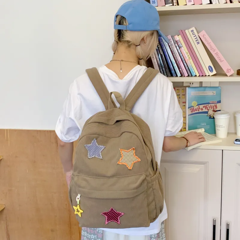 PAIBLOKS Fabric Backpack Large Size Women's Multicolor-5