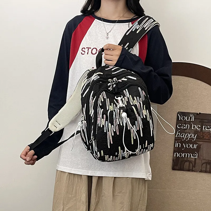 PAIBLOKS Canvas Backpack Women's Multicolor-18