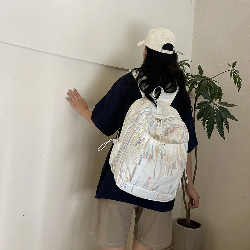 PAIBLOKS Canvas Backpack Women's Multicolor-2