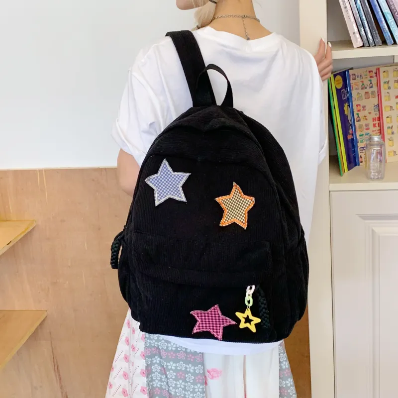 PAIBLOKS Fabric Backpack Large Size Women's Multicolor-11