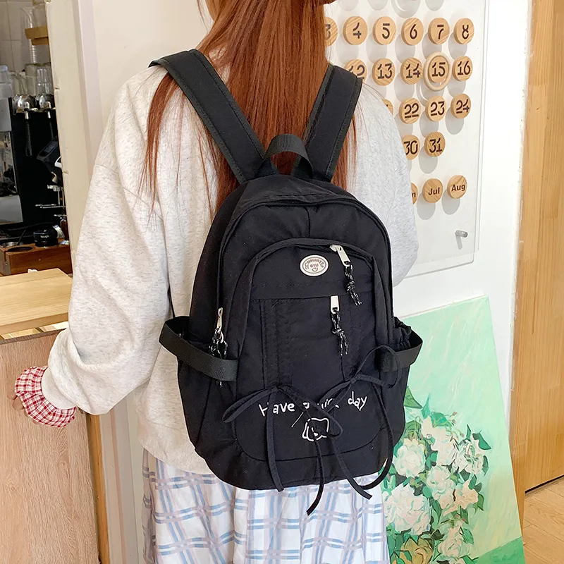 PAIBLOKS Nylon Fabric Backpack Women's Multicolor-1