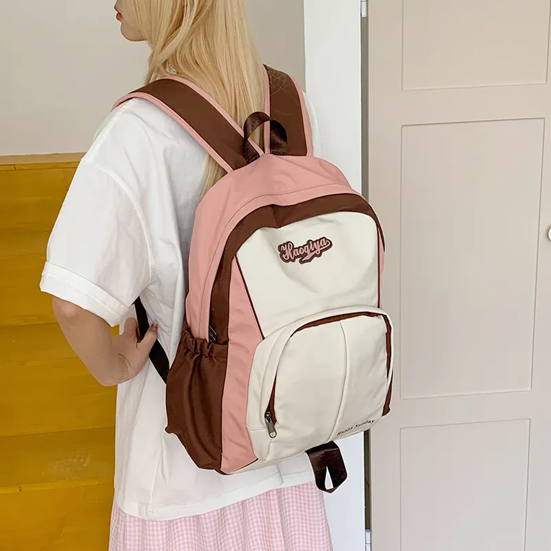 PAIBLOKS Nylon Fabric Backpack Regular Unisex Multicolor-12