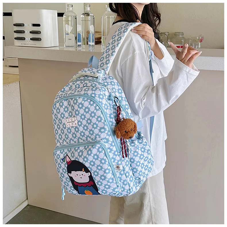 PAIBLOKS Nylon Backpack Regular Unisex Multicolor-13
