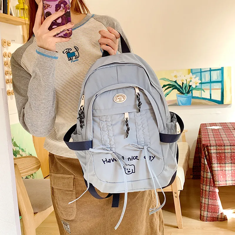 PAIBLOKS Nylon Fabric Backpack Women's Multicolor-8
