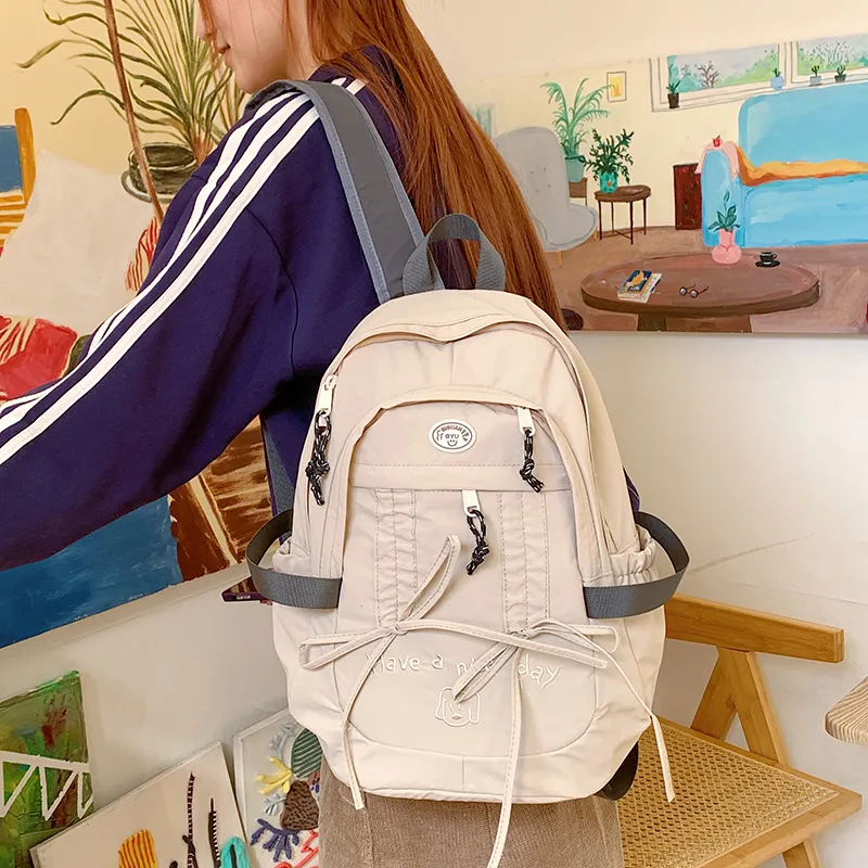 PAIBLOKS Nylon Fabric Backpack Women's Multicolor-15