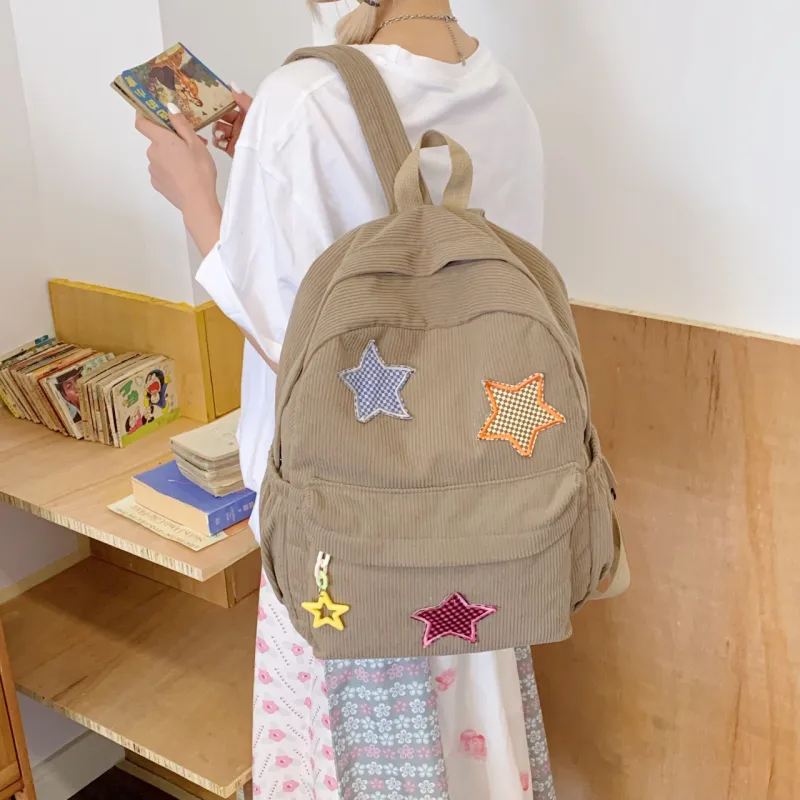 PAIBLOKS Fabric Backpack Large Size Women's Multicolor-3