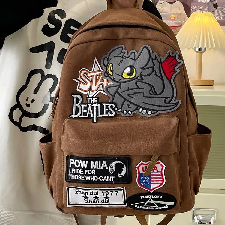 PAIBLOKS Canvas Backpack Regular Unisex Multicolor-2