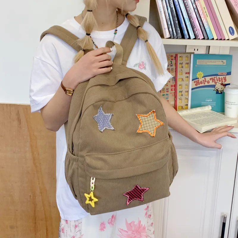 PAIBLOKS Fabric Backpack Large Size Women's Multicolor-4