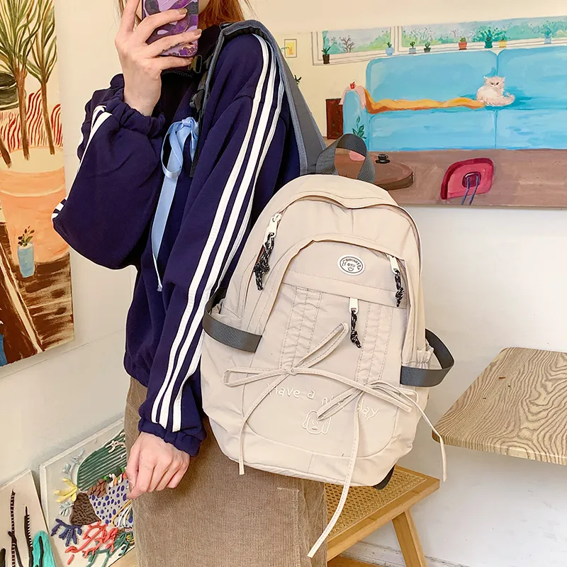 PAIBLOKS Nylon Fabric Backpack Women's Multicolor-16