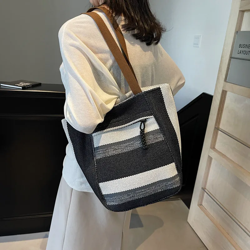 PAIBLOKS Canvas Bag Tote Crossbody Bag Shoulder Bag Regular Unisex Multicolor-1