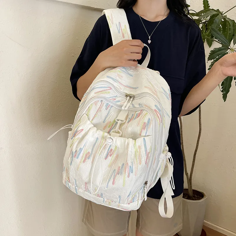 PAIBLOKS Canvas Backpack Women's Multicolor-4