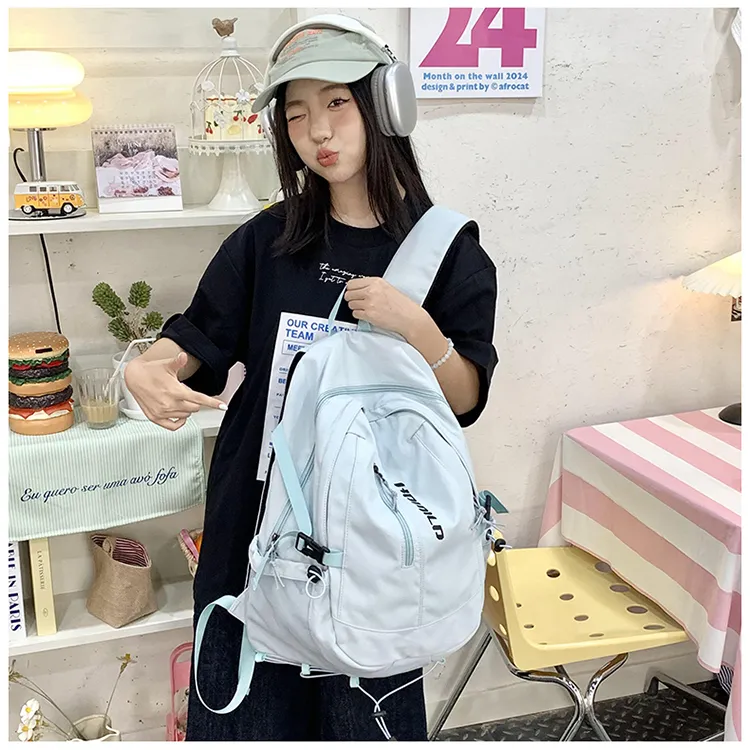 PAIBLOKS Nylon Backpack Regular Unisex Multicolor-17