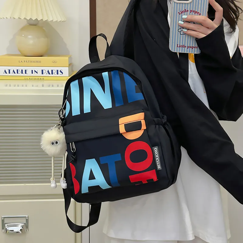 PAIBLOKS Nylon Backpack Regular Unisex Multicolor-3