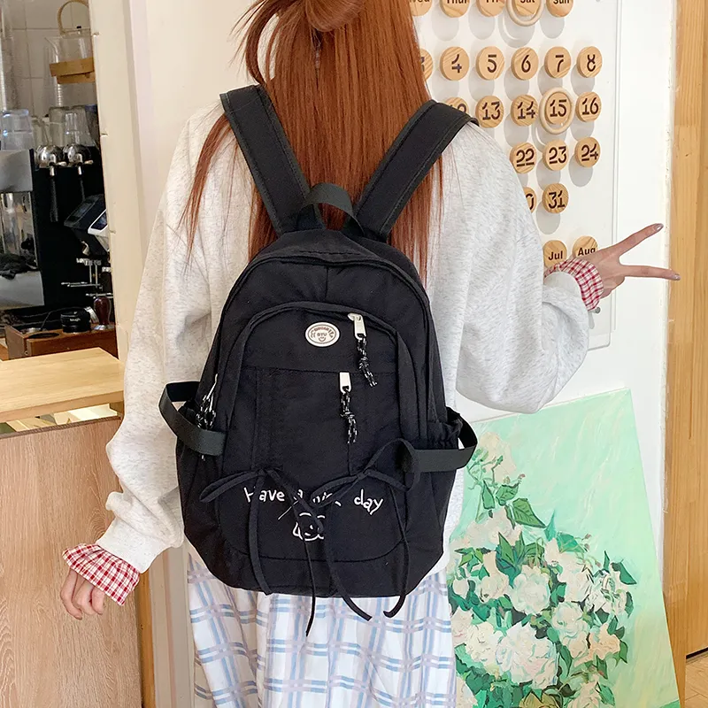PAIBLOKS Nylon Fabric Backpack Women's Multicolor-3