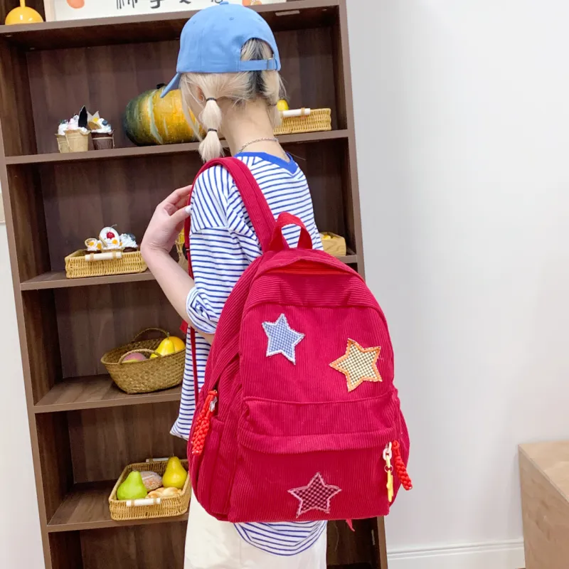 PAIBLOKS Fabric Backpack Large Size Women's Multicolor-17