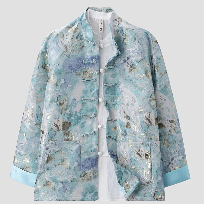 XUANSHENG Spring And Fall Season Jackets Coats Men's Canary Yellow Color Block-1