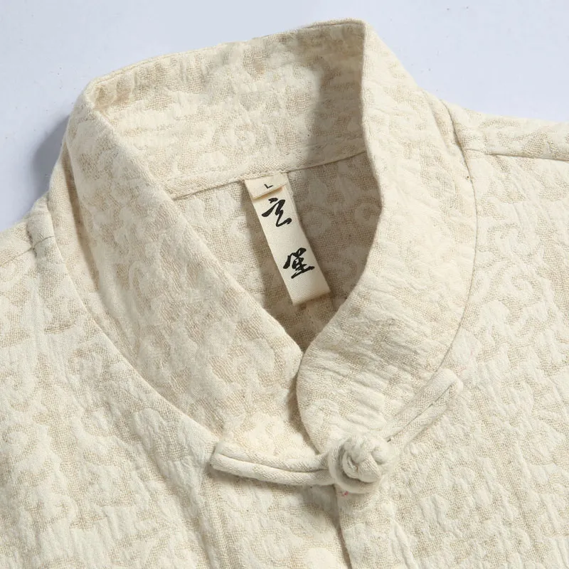 XUANSHENG Shirts Men Hemp-2