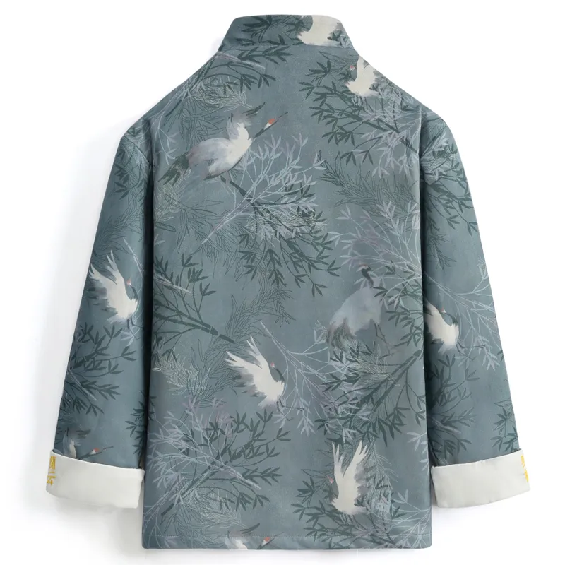 XUANSHENG Jackets Coats Men's Idle Clouds And Wild Crane-1