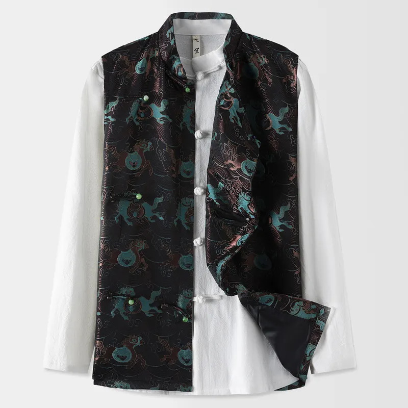 XUANSHENG Vests Men Black-1