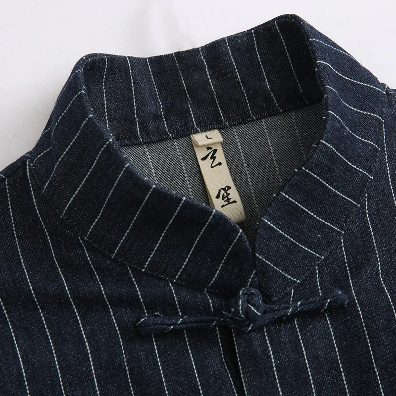 XUANSHENG Casual Sportswear Men's Denim Stripes-5