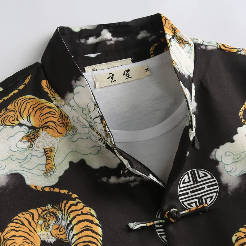 XUANSHENG Shirt Men's Black Tiger-2
