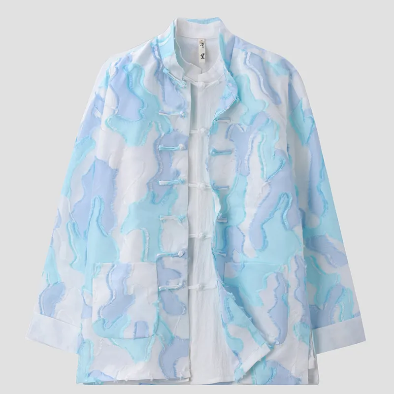 XUANSHENG Jackets Coats Men's Aqua Blue-1