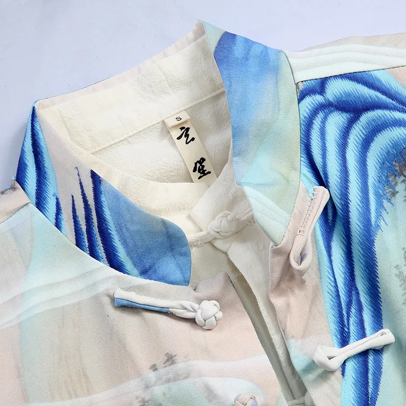 XUANSHENG Jackets Coats Men's River And Mountain Scenery-2