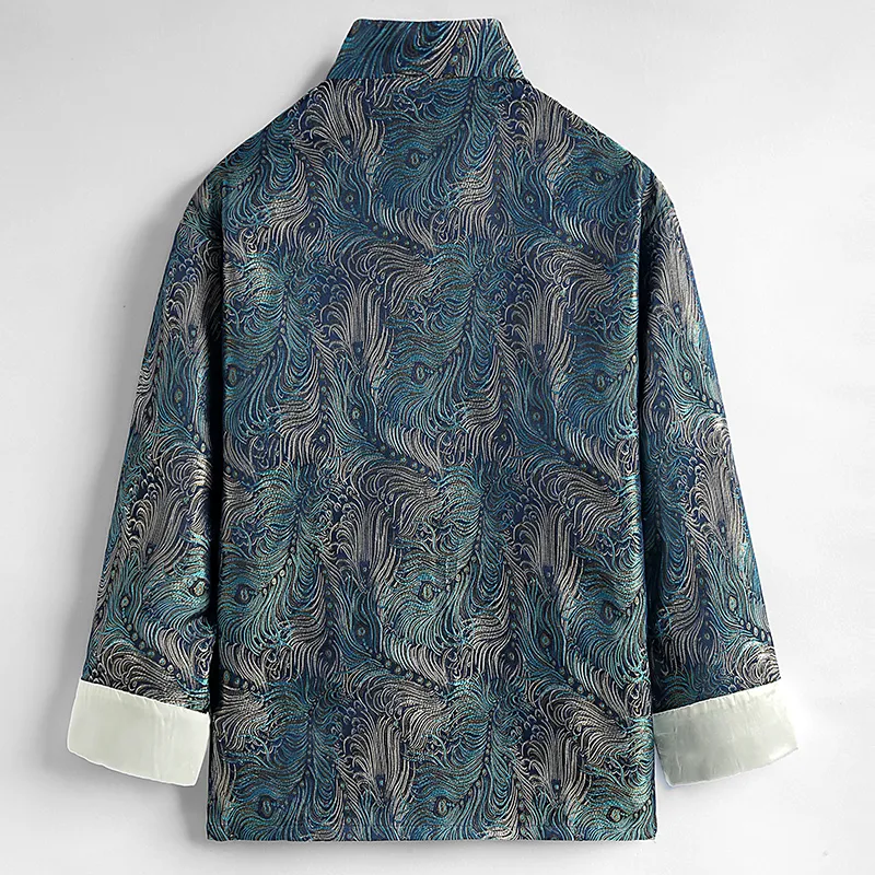 XUANSHENG Jackets Coats Men's Peacock Feather-1