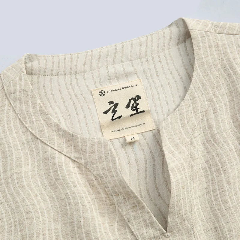 XUANSHENG T Shirts Men Hemp-2