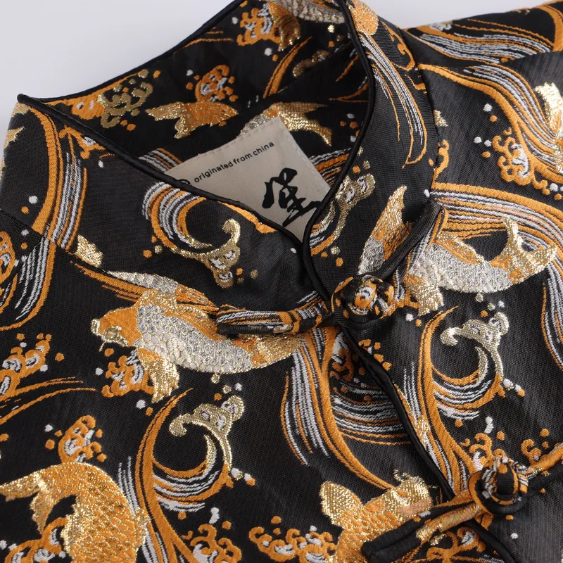 XUANSHENG Jackets Coats Men's Koi Fish-4