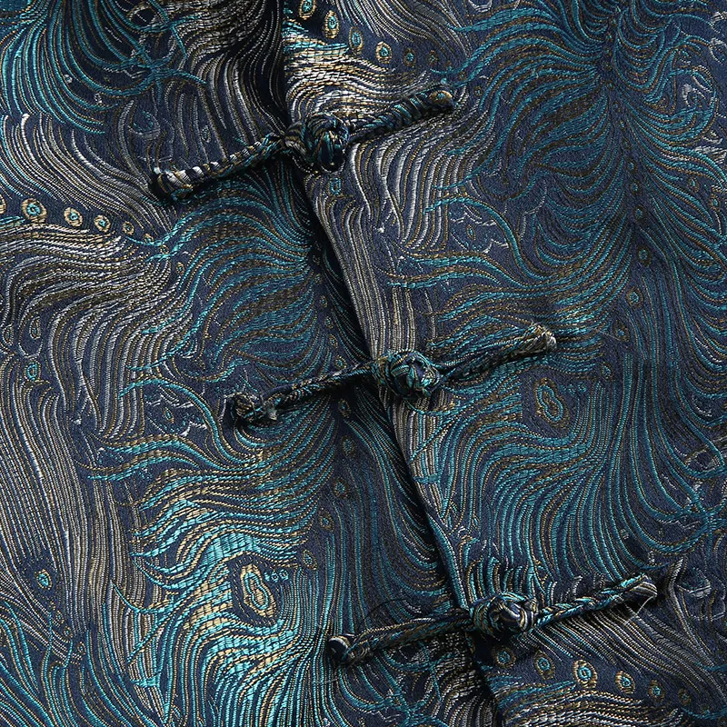 XUANSHENG Jackets Coats Men's Peacock Feather-3