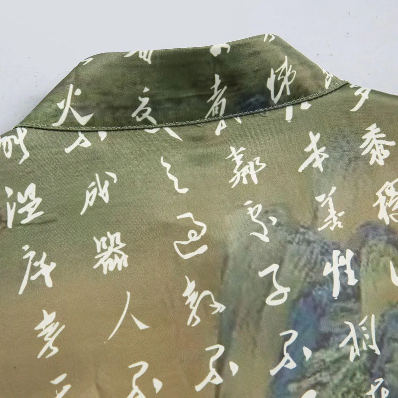 XUANSHENG Shirt Men's Landscape Script Font-1
