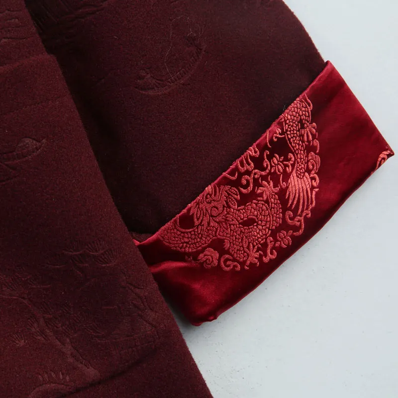 XUANSHENG Jackets Coats Men's Burgundy-4