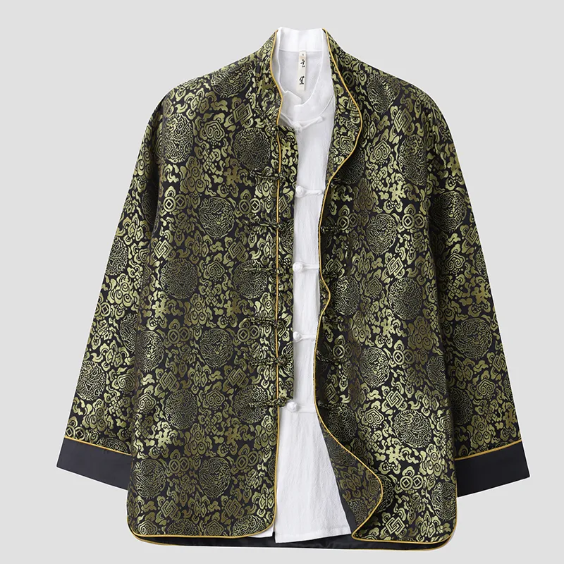 XUANSHENG Jackets Coats Men's Group Dragon Eight Treasure Pattern-1