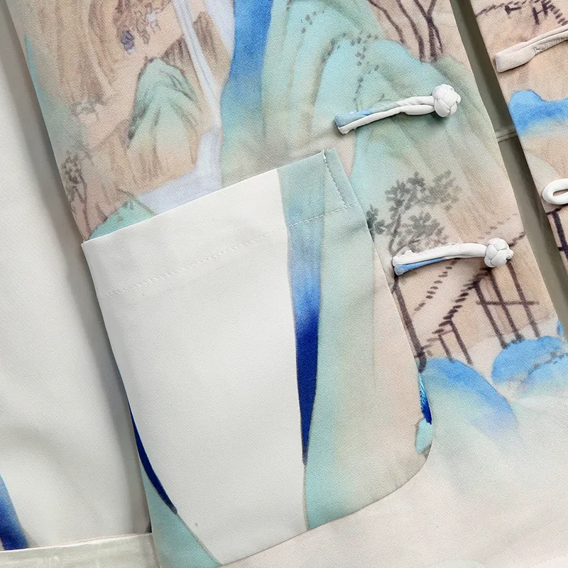 XUANSHENG Jackets Coats Men's River And Mountain Scenery-3