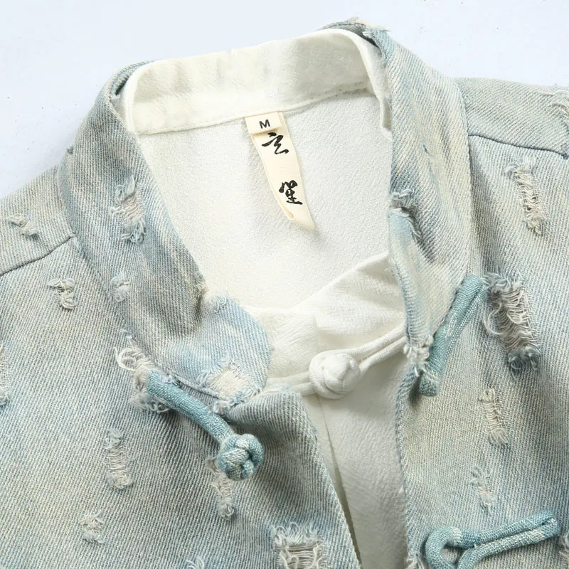 XUANSHENG Jackets Coats Men's Light Blue-2