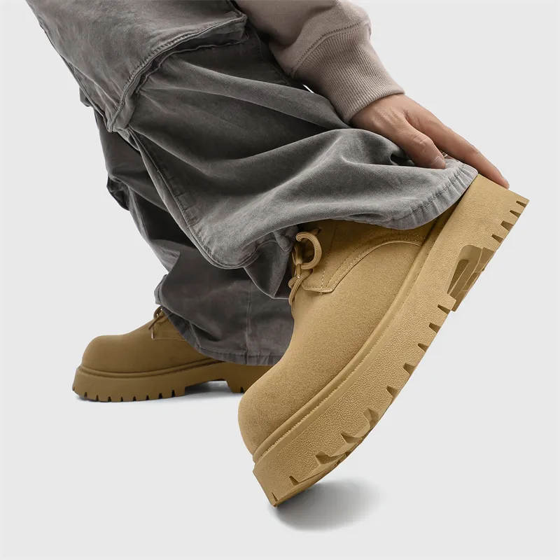 KAD Men's Casual Shoes Men Low Top Camel/Black-3