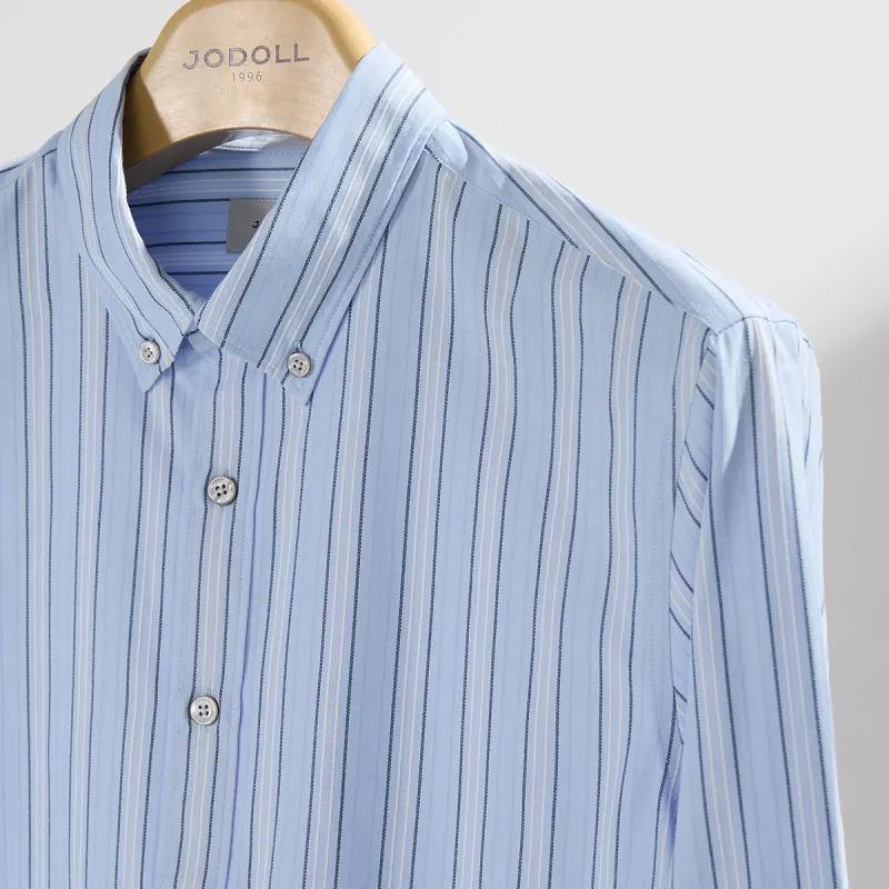 JODOLL Shirts Men White Cyan-3
