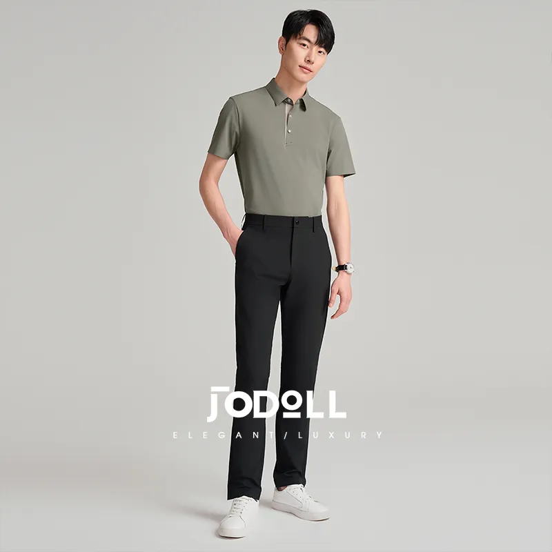 JODOLL Casual Pants Men Black-5